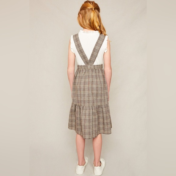 Girls Tiered Glen Check Overall Dress - Picture 2 of 5